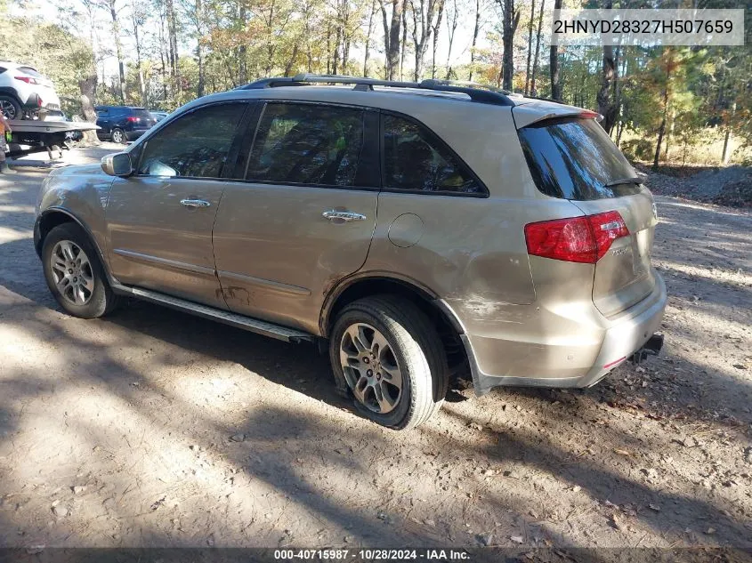 2007 Acura Mdx Technology Package VIN: 2HNYD28327H507659 Lot: 40715987