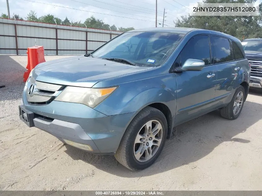 2007 Acura Mdx Technology Package VIN: 2HNYD28357H512080 Lot: 40726894