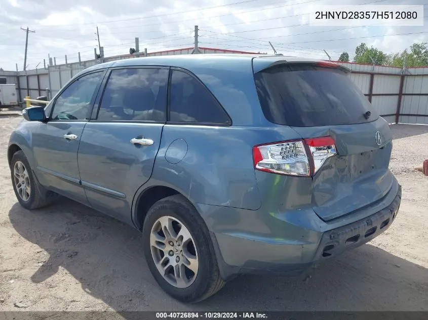 2007 Acura Mdx Technology Package VIN: 2HNYD28357H512080 Lot: 40726894