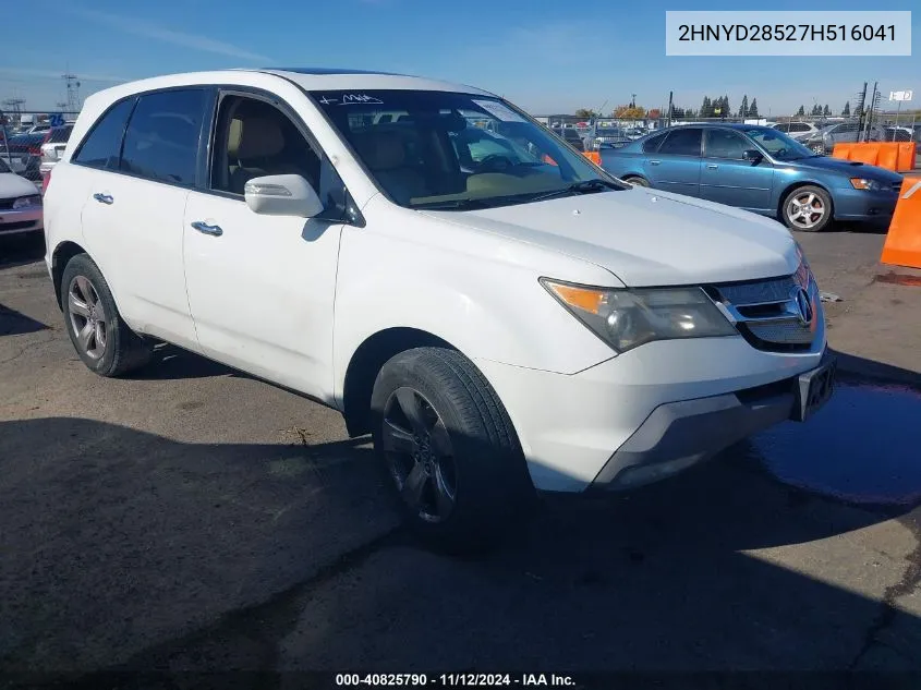 2007 Acura Mdx Sport Package VIN: 2HNYD28527H516041 Lot: 40825790