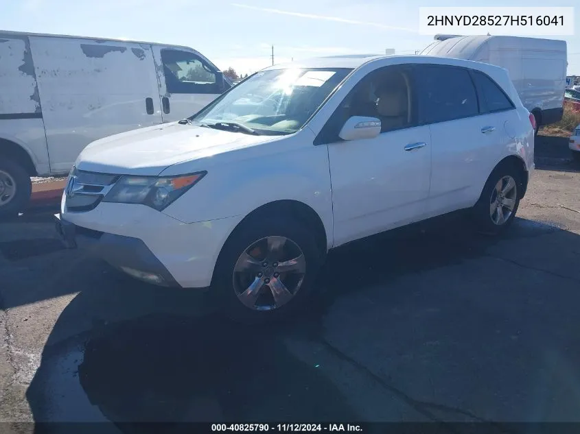 2007 Acura Mdx Sport Package VIN: 2HNYD28527H516041 Lot: 40825790