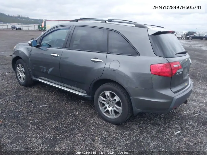 2007 Acura Mdx Technology Package VIN: 2HNYD28497H505741 Lot: 40844115