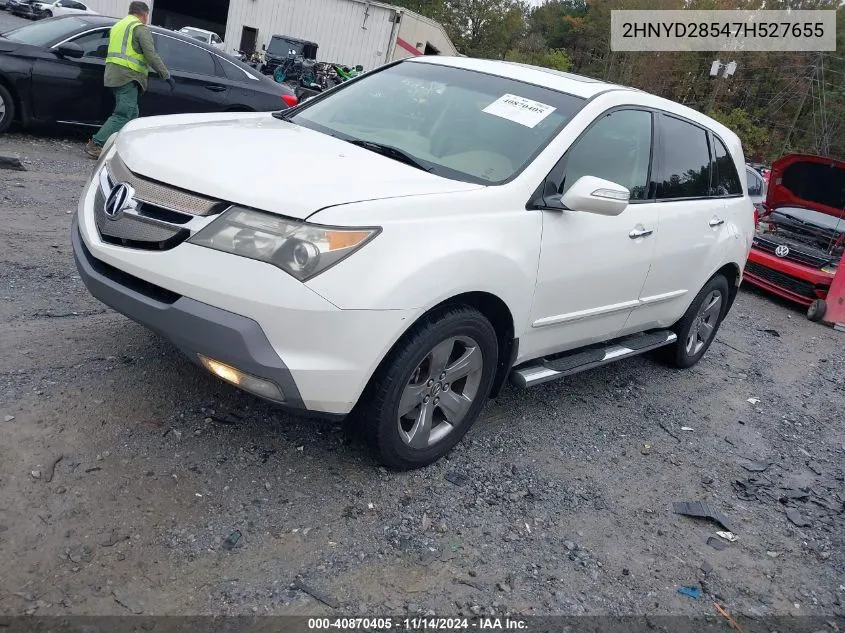 2007 Acura Mdx Sport Package VIN: 2HNYD28547H527655 Lot: 40870405