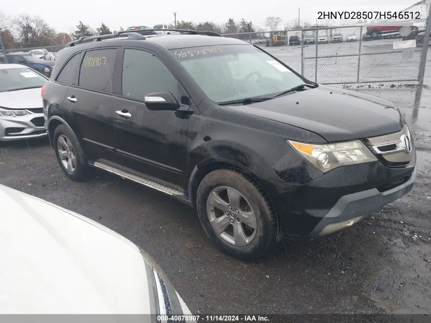 2007 Acura Mdx Sport Package VIN: 2HNYD28507H546512 Lot: 40878907