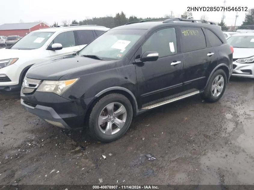 2007 Acura Mdx Sport Package VIN: 2HNYD28507H546512 Lot: 40878907