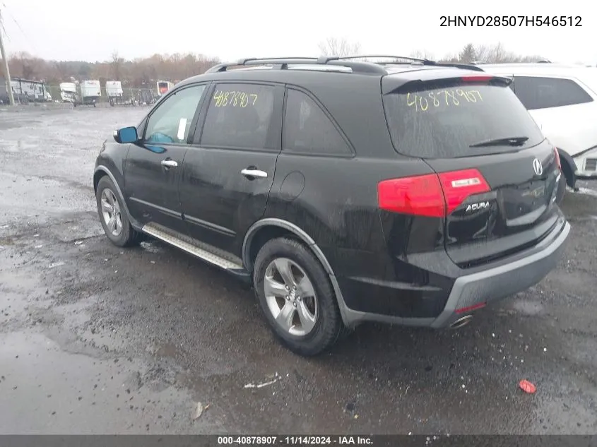 2007 Acura Mdx Sport Package VIN: 2HNYD28507H546512 Lot: 40878907