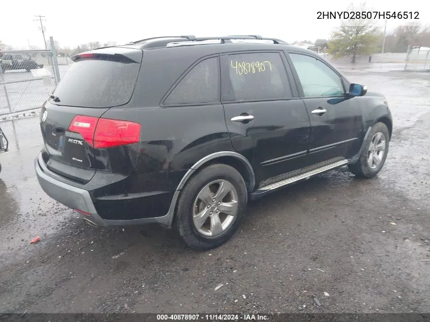 2007 Acura Mdx Sport Package VIN: 2HNYD28507H546512 Lot: 40878907