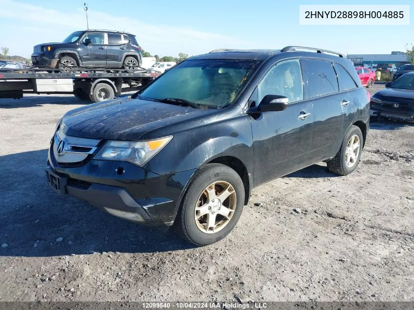 2008 Acura Mdx Sport VIN: 2HNYD28898H004885 Lot: 12099540