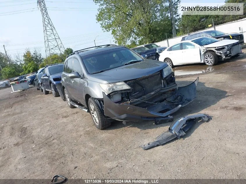 2008 Acura Mdx VIN: 2HNYD28588H005516 Lot: 12113536