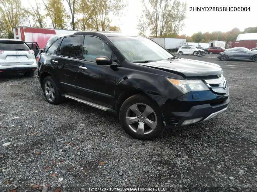 2008 Acura Mdx Sport VIN: 2HNYD28858H006004 Lot: 12127728