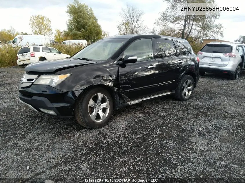 2008 Acura Mdx Sport VIN: 2HNYD28858H006004 Lot: 12127728