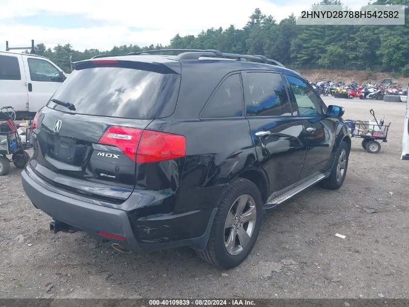 2008 Acura Mdx Sport Package VIN: 2HNYD28788H542582 Lot: 40109839