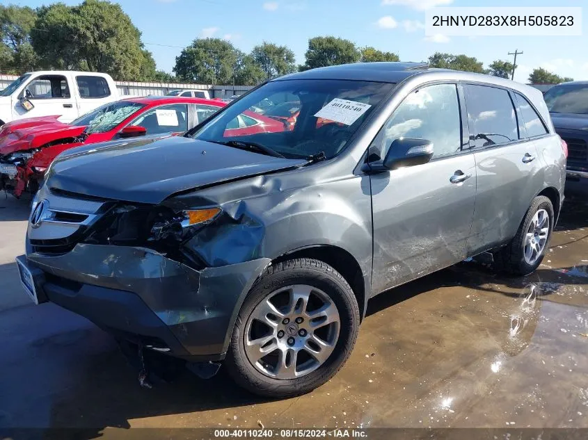 2008 Acura Mdx Technology Package VIN: 2HNYD283X8H505823 Lot: 40110240