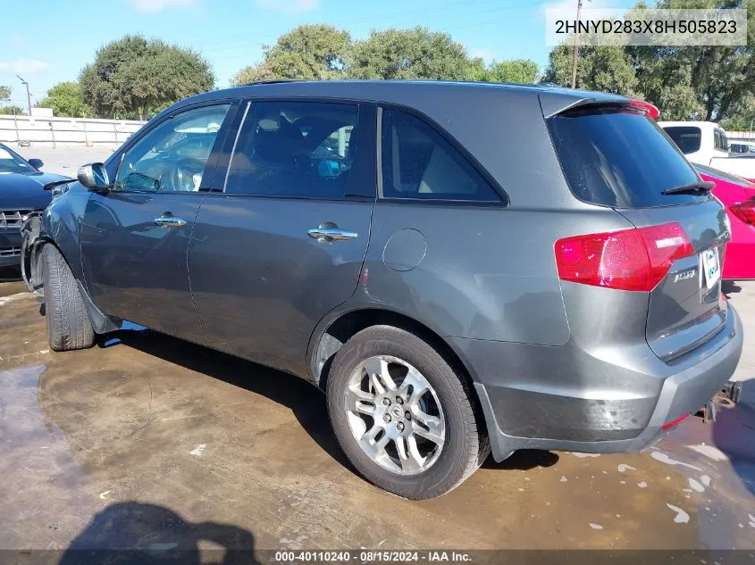 2008 Acura Mdx Technology Package VIN: 2HNYD283X8H505823 Lot: 40110240