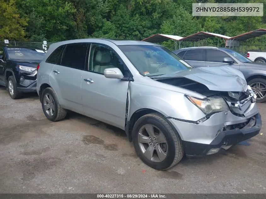 2008 Acura Mdx Sport Package VIN: 2HNYD28858H539972 Lot: 40227315