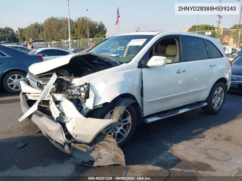 2008 Acura Mdx Technology Package VIN: 2HNYD28388H539243 Lot: 40281238