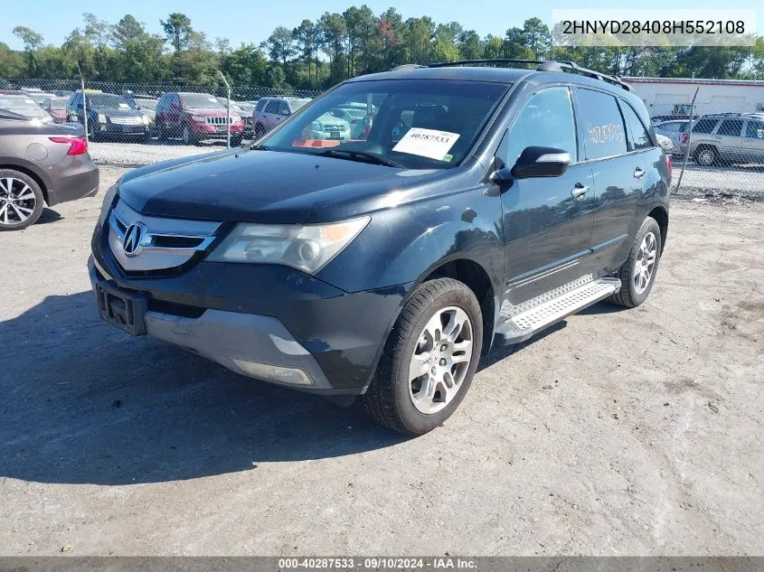 2008 Acura Mdx Technology Package VIN: 2HNYD28408H552108 Lot: 40287533