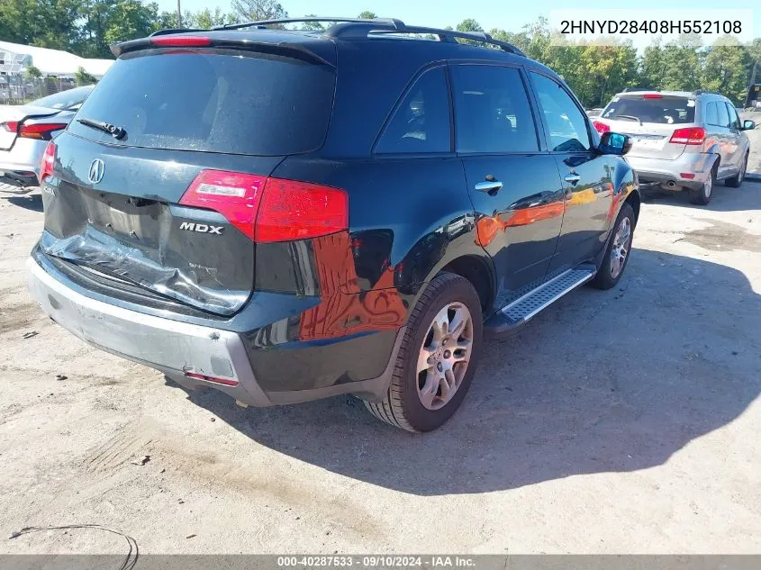 2008 Acura Mdx Technology Package VIN: 2HNYD28408H552108 Lot: 40287533