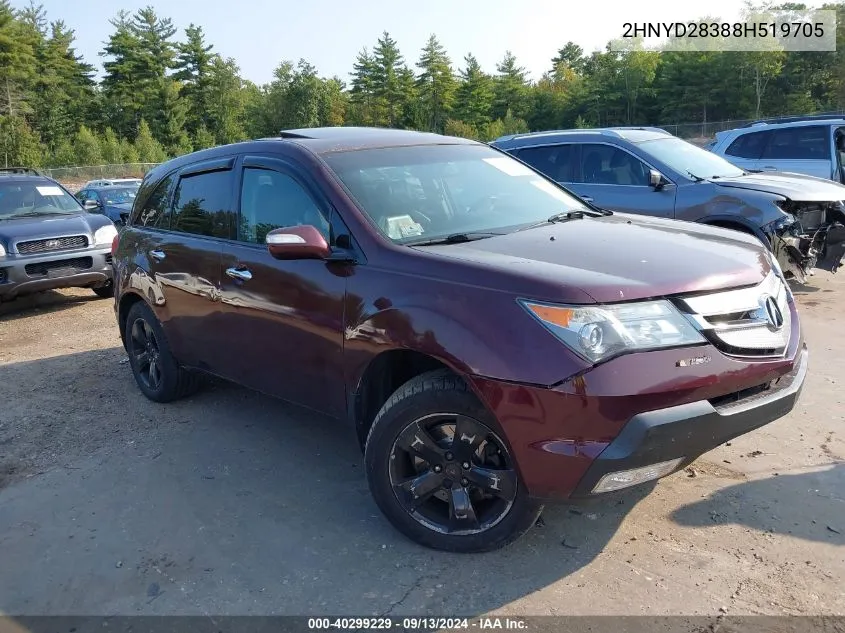 2008 Acura Mdx Technology VIN: 2HNYD28388H519705 Lot: 40299229