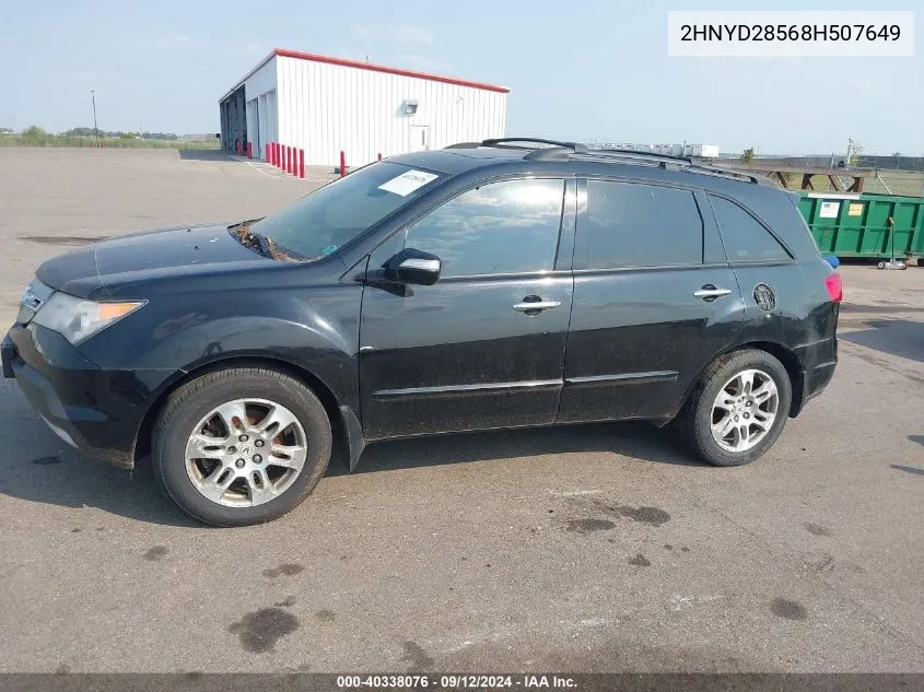 2008 Acura Mdx Sport Package VIN: 2HNYD28568H507649 Lot: 40338076