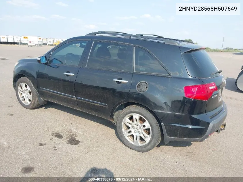 2008 Acura Mdx Sport Package VIN: 2HNYD28568H507649 Lot: 40338076