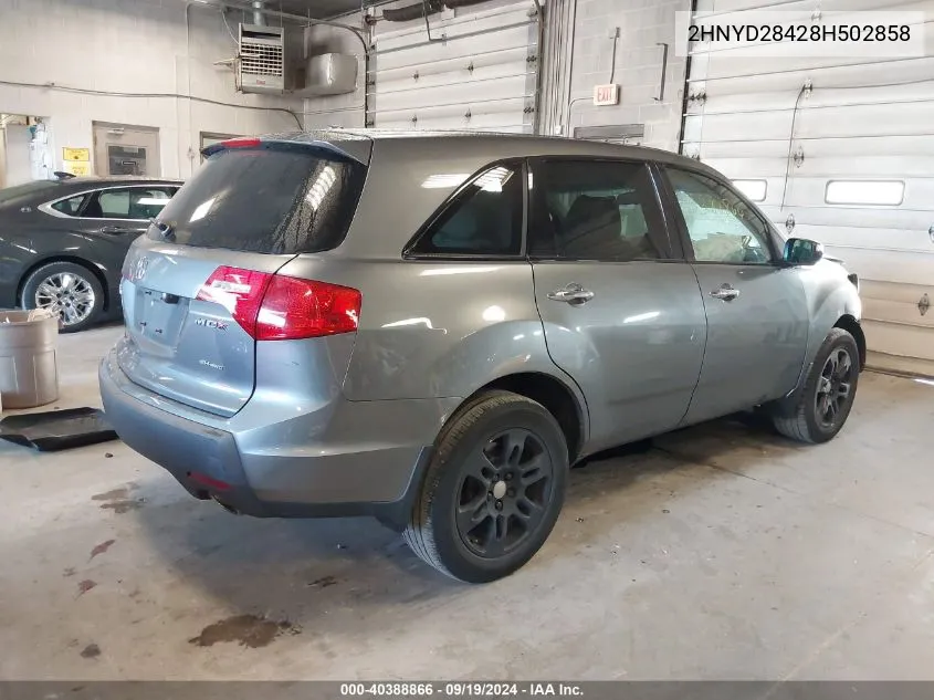 2008 Acura Mdx Technology Package VIN: 2HNYD28428H502858 Lot: 40388866