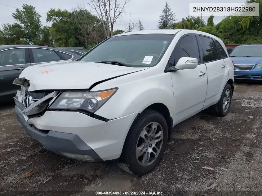 2HNYD28318H522980 2008 Acura Mdx Technology