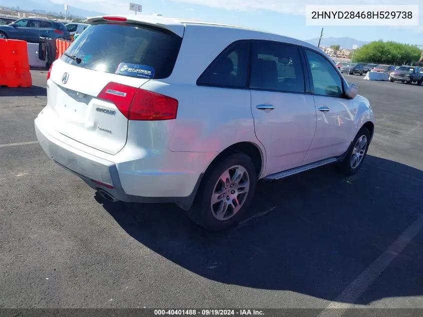 2008 Acura Mdx Technology Package VIN: 2HNYD28468H529738 Lot: 40401488