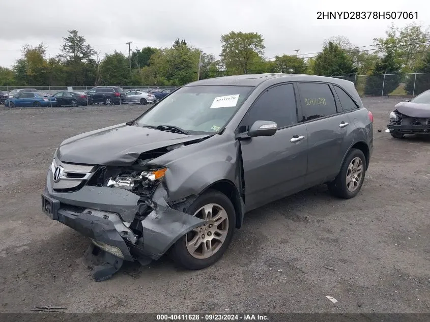 2008 Acura Mdx Technology VIN: 2HNYD28378H507061 Lot: 40411628