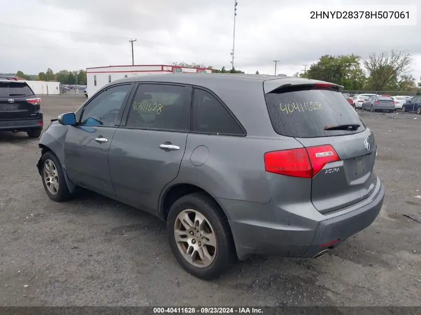 2008 Acura Mdx Technology VIN: 2HNYD28378H507061 Lot: 40411628