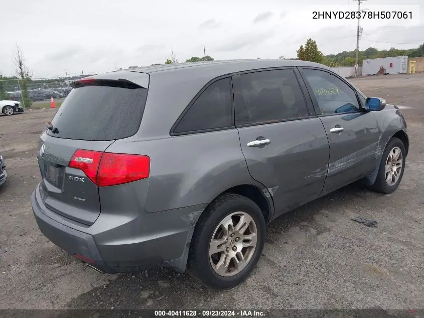 2008 Acura Mdx Technology VIN: 2HNYD28378H507061 Lot: 40411628