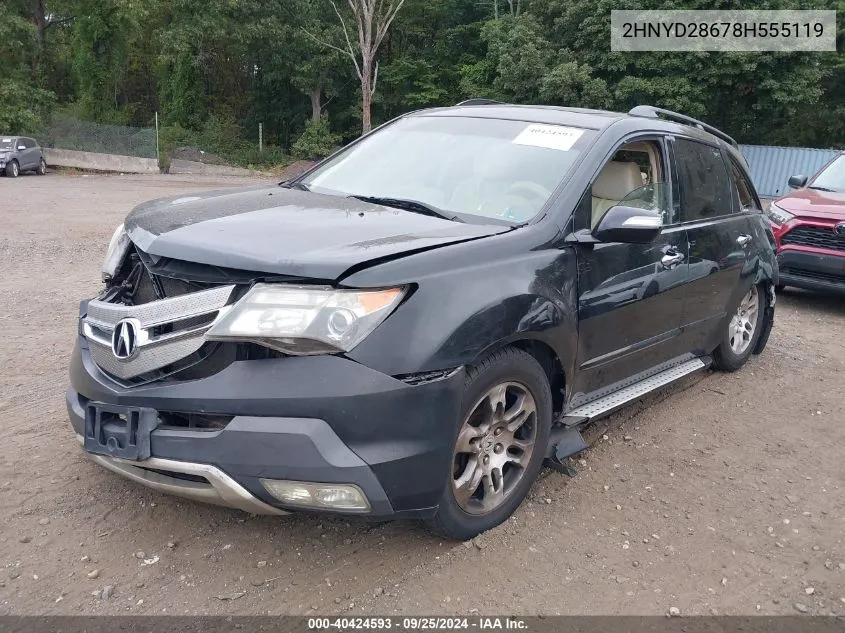 2008 Acura Mdx Technology Package VIN: 2HNYD28678H555119 Lot: 40424593