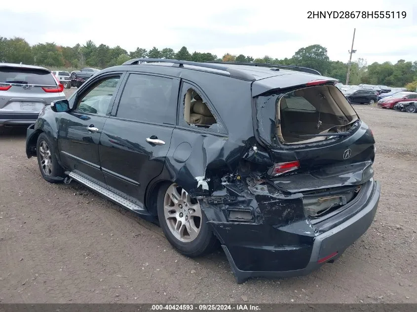 2008 Acura Mdx Technology Package VIN: 2HNYD28678H555119 Lot: 40424593