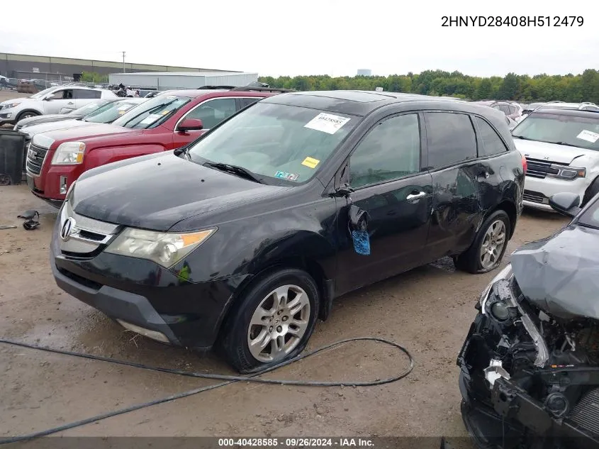 2008 Acura Mdx Technology Package VIN: 2HNYD28408H512479 Lot: 40428585