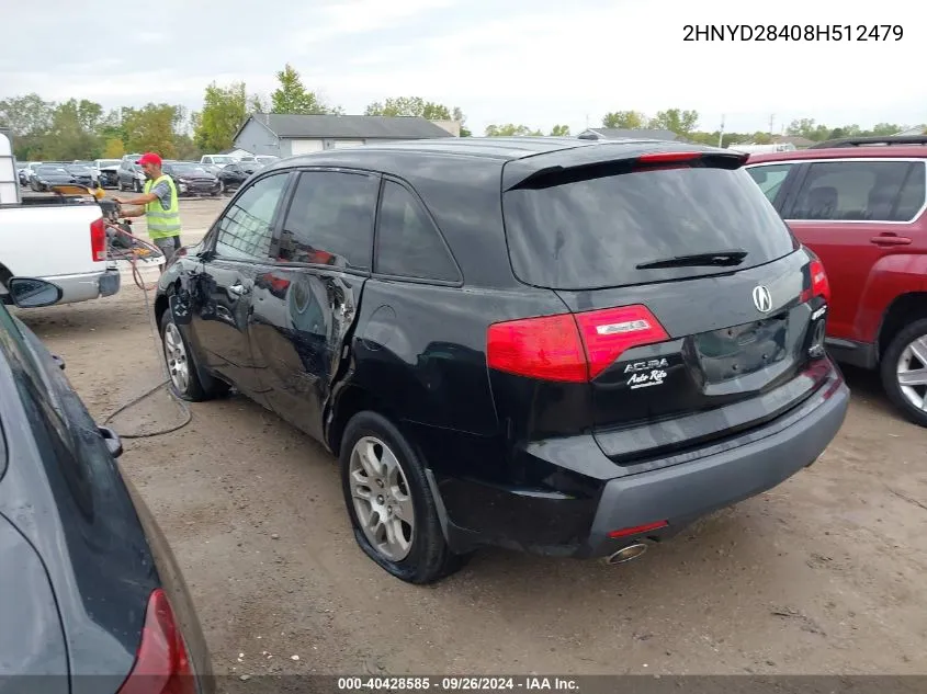 2008 Acura Mdx Technology Package VIN: 2HNYD28408H512479 Lot: 40428585