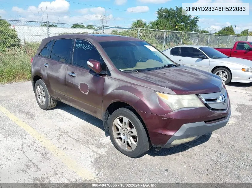 2008 Acura Mdx Technology Package VIN: 2HNYD28348H522083 Lot: 40476856