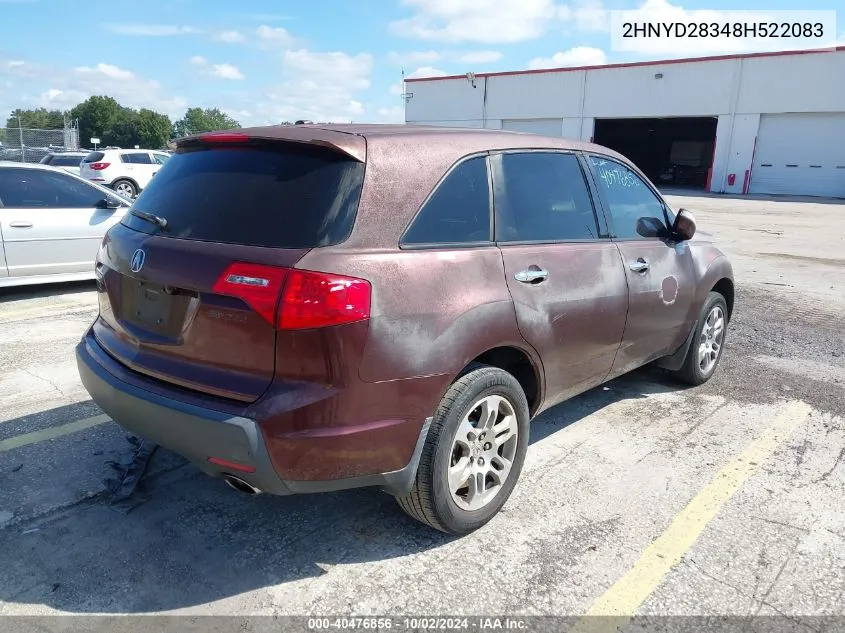 2008 Acura Mdx Technology Package VIN: 2HNYD28348H522083 Lot: 40476856