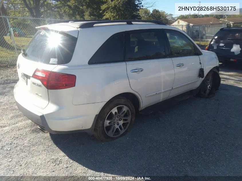 2008 Acura Mdx VIN: 2HNYD28268H530175 Lot: 40477920