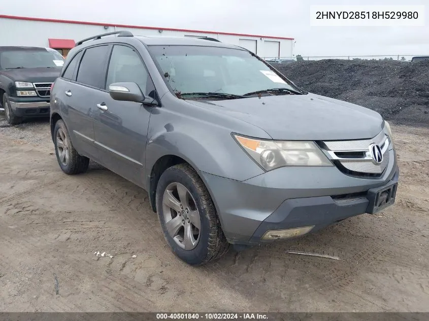 2008 Acura Mdx Sport Package VIN: 2HNYD28518H529980 Lot: 40501840