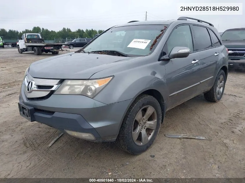 2008 Acura Mdx Sport Package VIN: 2HNYD28518H529980 Lot: 40501840