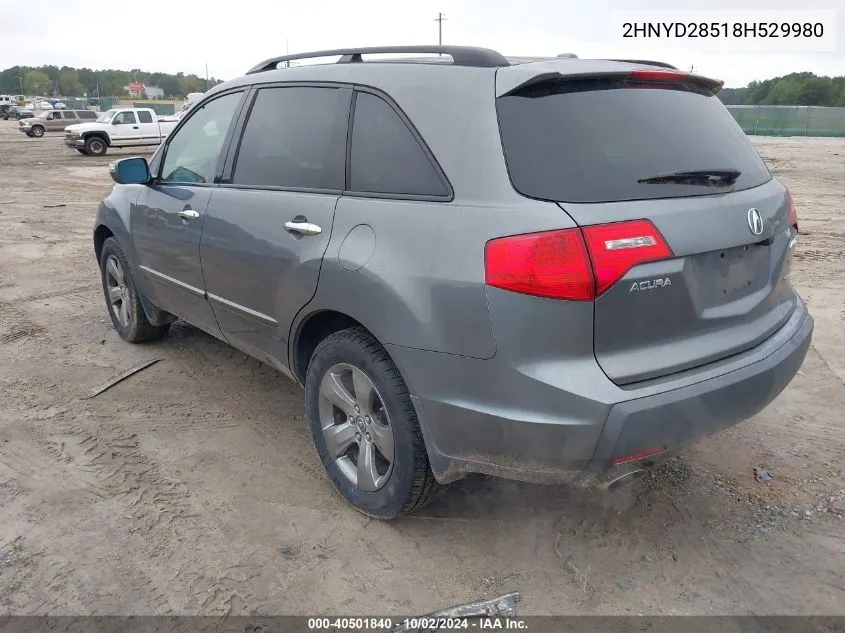 2008 Acura Mdx Sport Package VIN: 2HNYD28518H529980 Lot: 40501840