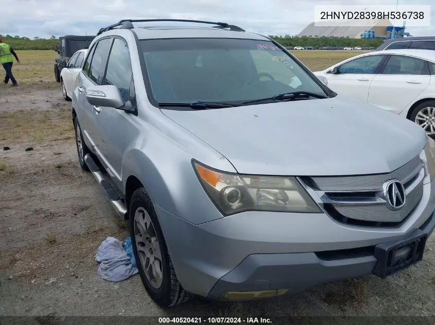 2008 Acura Mdx Technology Package VIN: 2HNYD28398H536738 Lot: 40520421