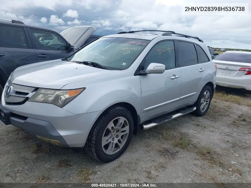 2008 Acura Mdx Technology Package VIN: 2HNYD28398H536738 Lot: 40520421