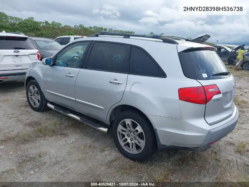 2008 Acura Mdx Technology Package VIN: 2HNYD28398H536738 Lot: 40520421