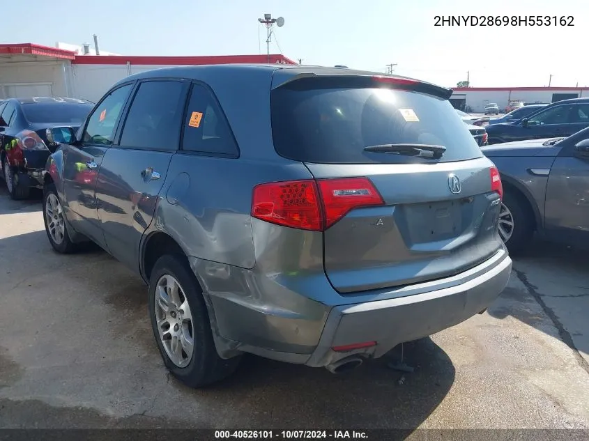 2008 Acura Mdx Technology Package VIN: 2HNYD28698H553162 Lot: 40526101