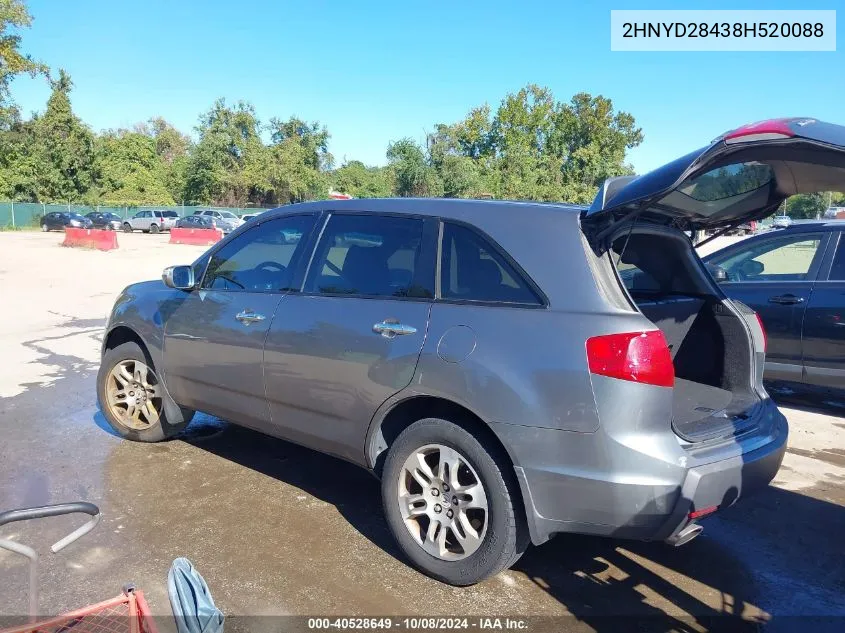 2008 Acura Mdx Technology VIN: 2HNYD28438H520088 Lot: 40528649