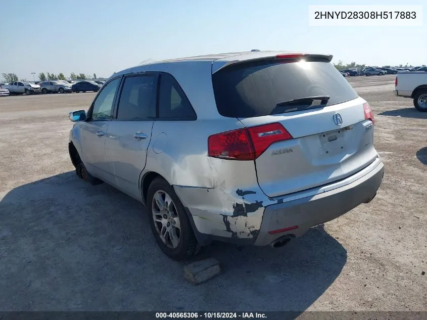 2008 Acura Mdx Technology Package VIN: 2HNYD28308H517883 Lot: 40565306