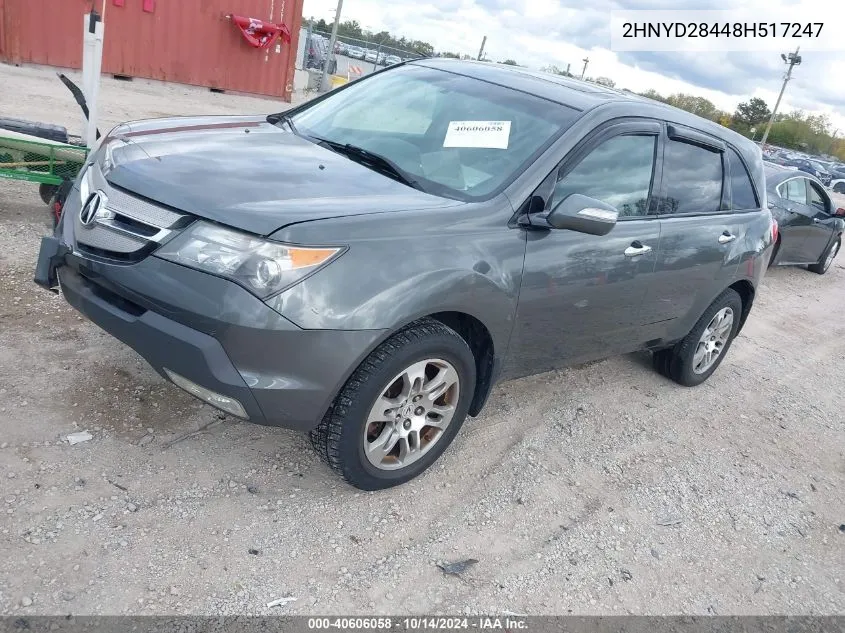 2008 Acura Mdx Technology Package VIN: 2HNYD28448H517247 Lot: 40606058