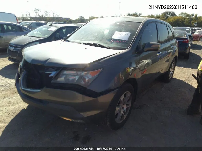 2008 Acura Mdx VIN: 2HNYD282X8H511483 Lot: 40621754