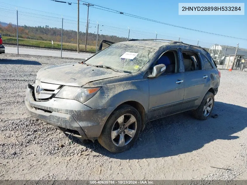 2008 Acura Mdx Sport Package VIN: 2HNYD28898H533284 Lot: 40635788